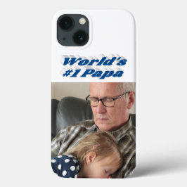 Papa photo with sea blue text  Case-Mate iPhone hülle