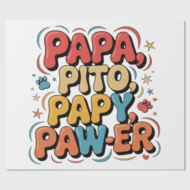 Papa Pito Pappy Pawer Geschenkpapier (Flach)