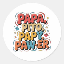 Papa Pito Pappy Pawer Runder Aufkleber