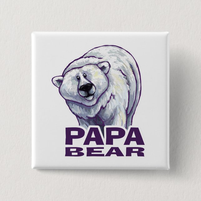Papa Polar Bear Button (Vorderseite)