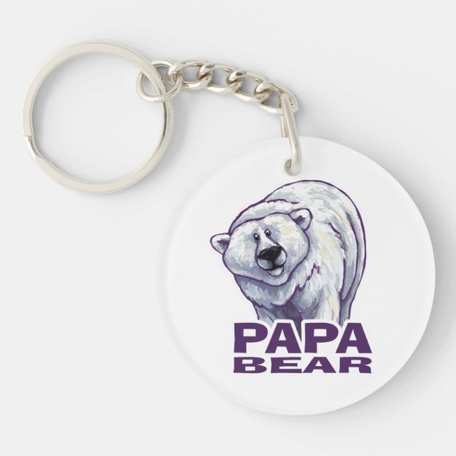 Papa Polar Bear Schlüsselanhänger (Vorderseite)