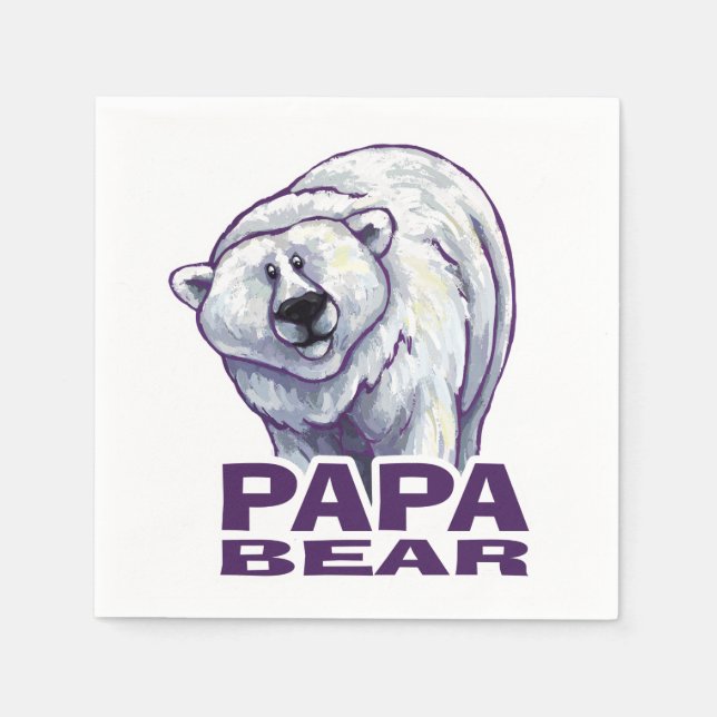 Papa Polar Bear Serviette (Vorderseite)