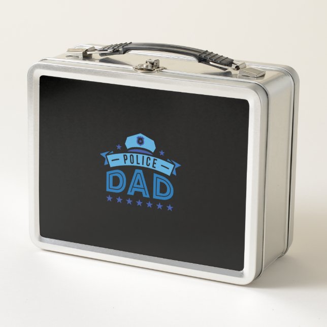 Papa-Polizist Metall Brotdose (Vorderseite)
