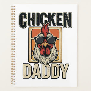 Papa Poule Drôle Coq Vintage Vecteur Chemise_1