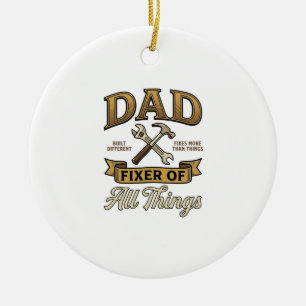 Papa Repariert Alle Antiquitäten Gravur Shirt_1 Keramik Ornament
