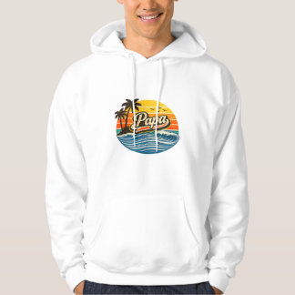 Papa Retro-Sonnenuntergangs-Name-Design Hoodie