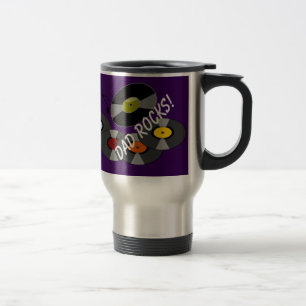 Papa Rocks MoonDreams Retro Records Travel Mug
