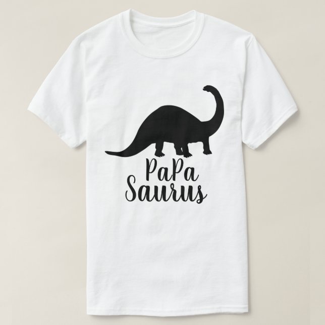 Papa Saurus Brontosaurus-Silhouette T-Shirt (Design vorne)