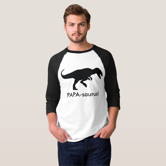 Papa-saurus langer Hülsen-T - Shirt (Vorne ganz)