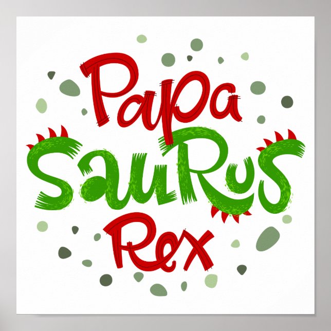 Papa Saurus Rex Graphic Poster (Vorne)