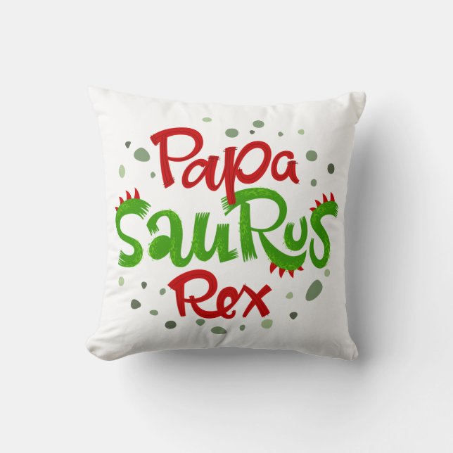 Papa Saurus Rex Kissen (Vorderseite)