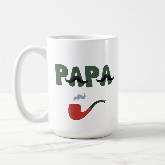 Papa Schnurrbart lustiger Vatertag  Kaffeetasse (Links)
