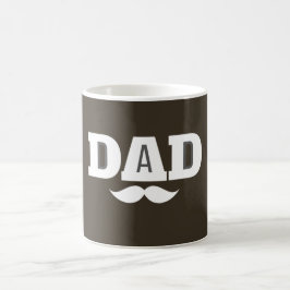 Papa-Schnurrbart-Tasse Braun und Weiß Kaffeetasse