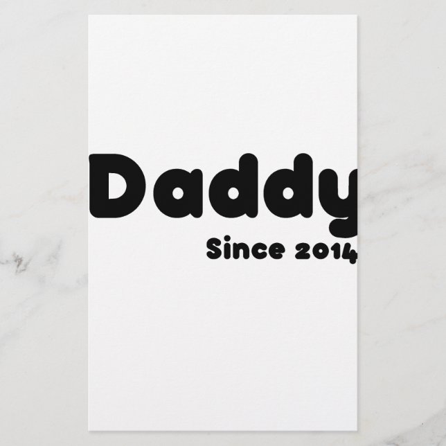 Papa seit 2014. Vatertagsgeschenk Briefpapier (Vorderseite)