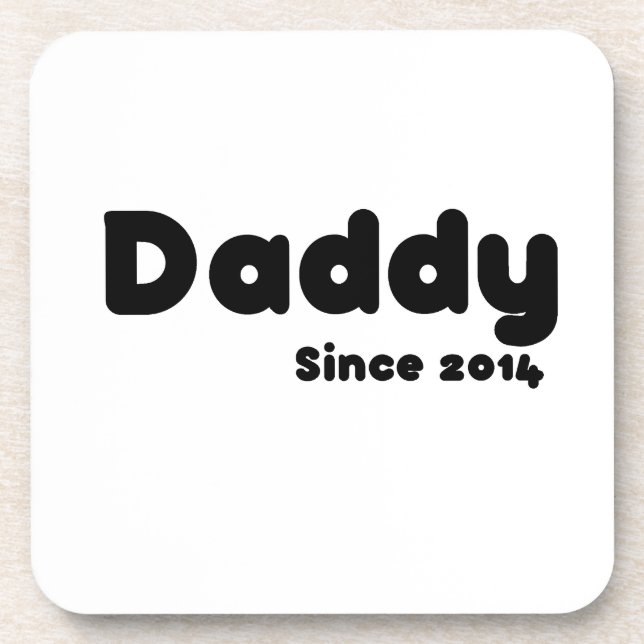 Papa seit 2014. Vatertagsgeschenk Getränkeuntersetzer (Vorderseite)
