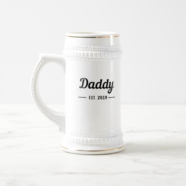 Papa seit Jahr Text  Bierglas (Links)
