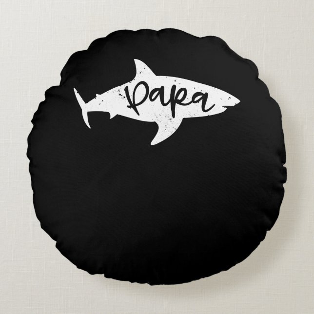 Papa Shark Vater Fin Father Not Rundes Kissen (Vorderseite)