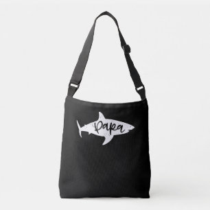 Papa Shark Vater Fin Father Not Tragetaschen Mit Langen Trägern
