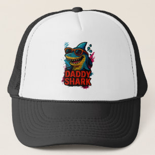 Papa Shark Vatertag Geschenke Truckerkappe