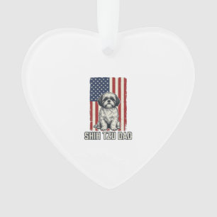 Papa Shih Tzu Drapeau Patriotique Chemise Chien Vi