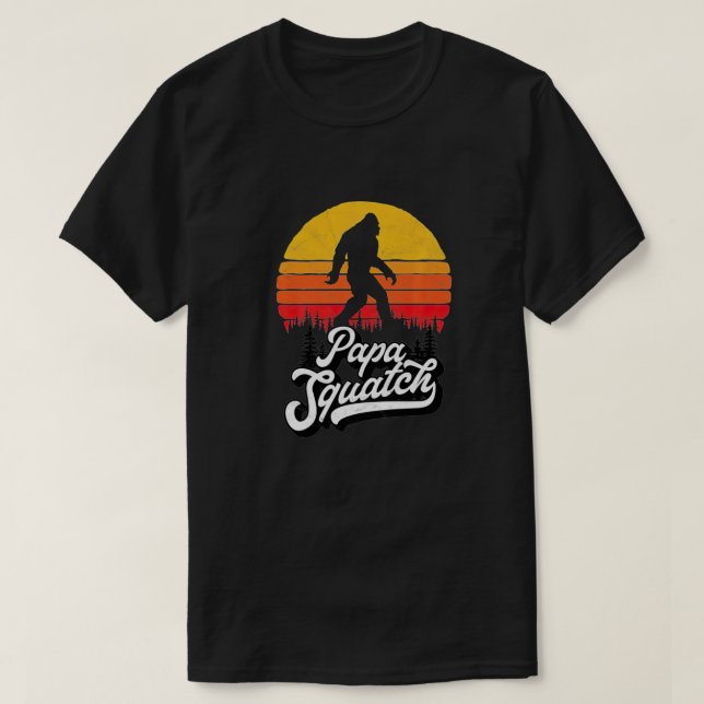 Papa Squatch Funny Vater Bigfoot Retro Vathers Day T-Shirt (Design vorne)