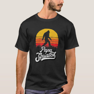 Papa Squatch Funny Vater Bigfoot Retro Vathers Day T-Shirt