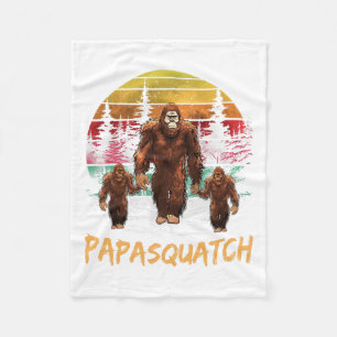 Papa Squatch Retro Bigfoot Vater Sasquatch Yeti Fa Fleecedecke