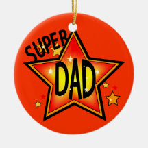 Papa Super Star Noël Ornement