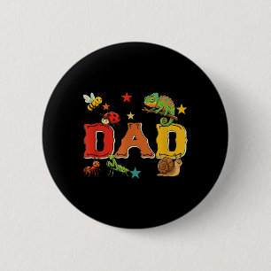 Papa Süßer Insektenliebhaber Floral Leopard Biene Button