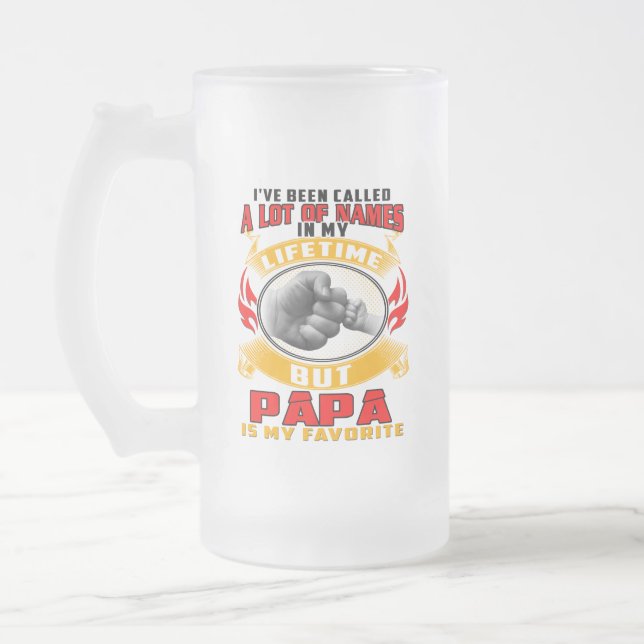 Papa-Tassen-Kaffee-Tee-Bier-Schalen-lustige Mattglas Bierglas (Links)