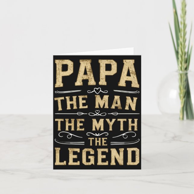 Papa The Man The Myth The Legend Fathers Day  Karte (Vorderseite)