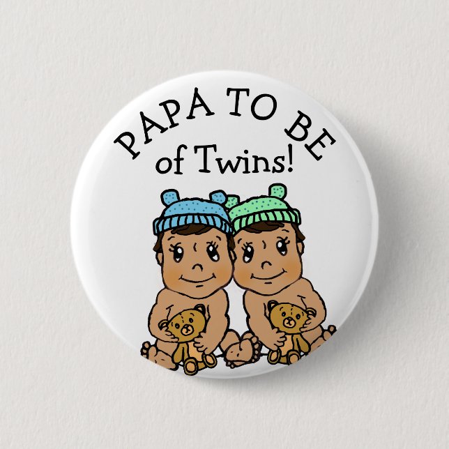 Papa to be of Twins, Hispanic Baby Show Button (Vorderseite)