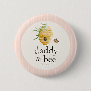 Papa-To-Biene-Mädchen-Hummel-Baby-Party-Familien-P Button