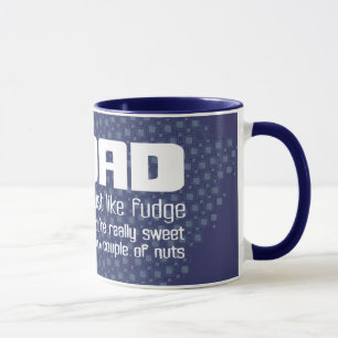 Papa "tout comme fudge" fun navet bleu mug