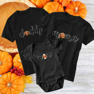 Papa Truthahn Retro Thanksgiving Familien-Matching T-Shirt