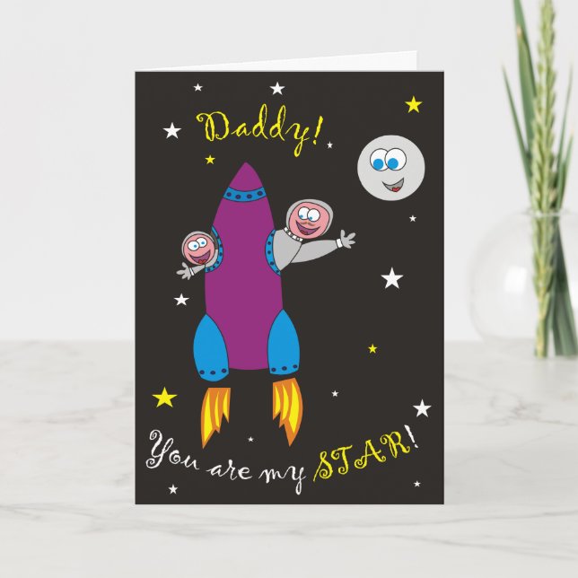 Papa, tu es Ma Star ! Cartes de fête des pères (Devant)