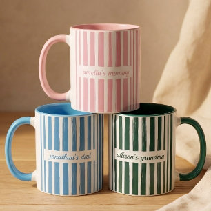 Papa und Mama Individuelle Streifen zur Babygroß Tasse