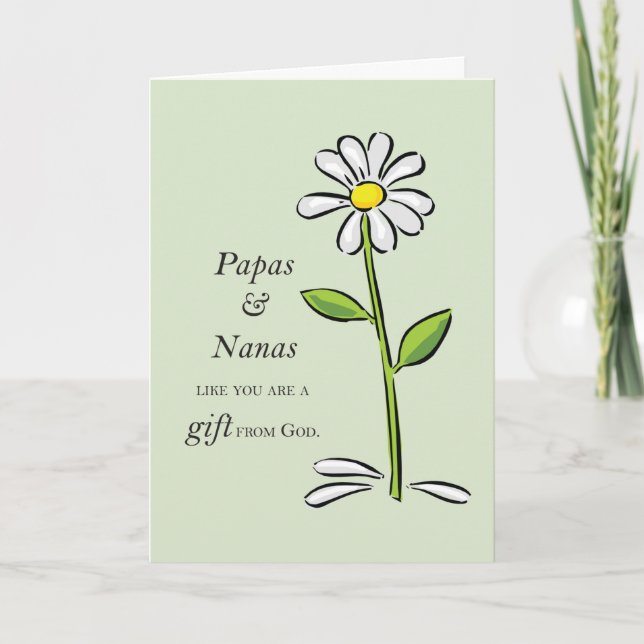 Papa und Nana Geschenk von Gott Daisy Religious Karte (Vorderseite)