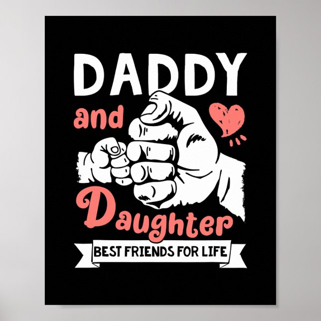 Papa und Tochter die besten Freunde für Lebensväte Poster (Vorne)