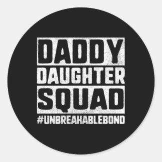 Papa und Tochter-Vater-Tochter-Squad-Bond Runder Aufkleber