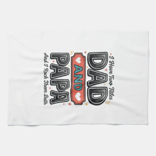 Papa und Vater Vintage Gravur Vater Geschenk Desig Geschirrtuch