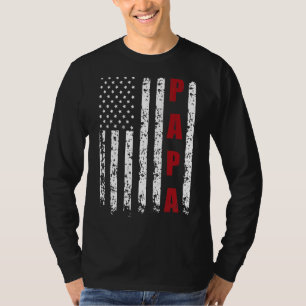 Papa Us American Flag Patriotic 4. Juli Vater Fa T-Shirt