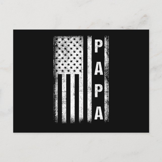 Papa USA Flag Father Dad Daddy Fathers Day Family  Postkarte (Vorderseite)