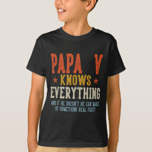 Papa v weiß alles Vater-Tag Retro Vintage T-Shirt
