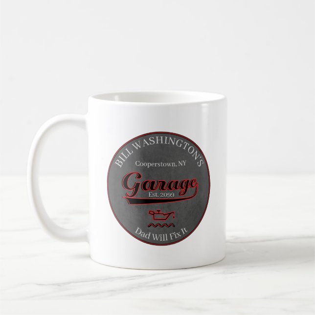 Papa Va Le Corriger Garage Café Mugs & Tasses (Gauche)
