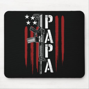 Papa Vater Daddy Ar-15 Gun Patriotic Fat Mousepad