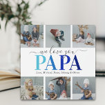 Papa Vatertag Foto Collage Plaque Fotoplatte<br><div class="desc">Elegante Großvater-Foto-Plakette mit dem Sprichwort "Wir Liebe Sie Papa",  6 Familienfotos,  die Sie durch Ihre eigenen ersetzen können,  und die Kindernamen.</div>