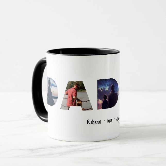 Papa Vatertag personalisiertes Foto Tasse (Vorderseite Links)