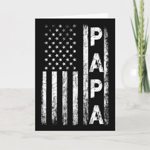 Papa Vintage Amerikanische Flagge Vater-Tag 4. Jul Karte