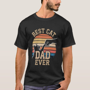 Papa Vintage Lustige Katze Retro Stoßfaust Bester T-Shirt